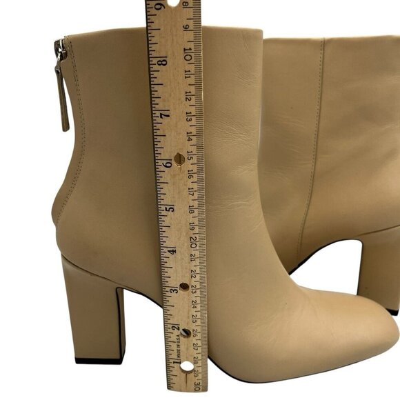 Zara Womens High Heel Ankle Boots Booties Tan Back Zipper EU 37 US 6.5 Mob Wife - Picture 13 of 16
